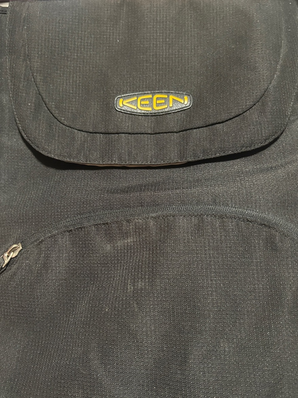 Keen Black Laptop Shoulder Bag with Yellow Logo